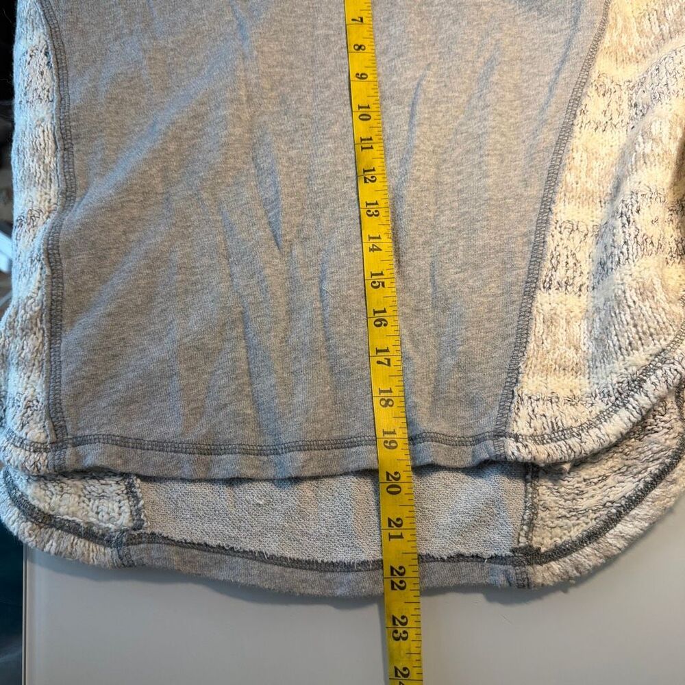 Free People Gray Oversized Boxy Scoop Neck Long Sleeve Pullover Sweater Medium - Picture 9 of 10